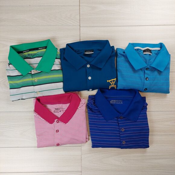 Lot of 5 Nike Polo Shirt Mens XL Golf Dri-Fit Short Sleeve Stretch Performance‎ - Picture 1 of 13